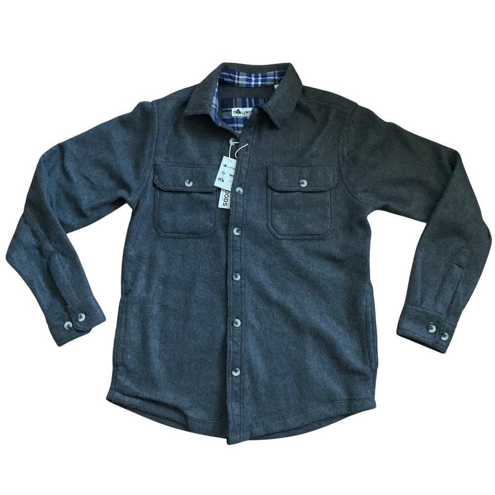 Tallwoods Gray Fleece Button Down Shirt Shacket Size S NWT Outdoor